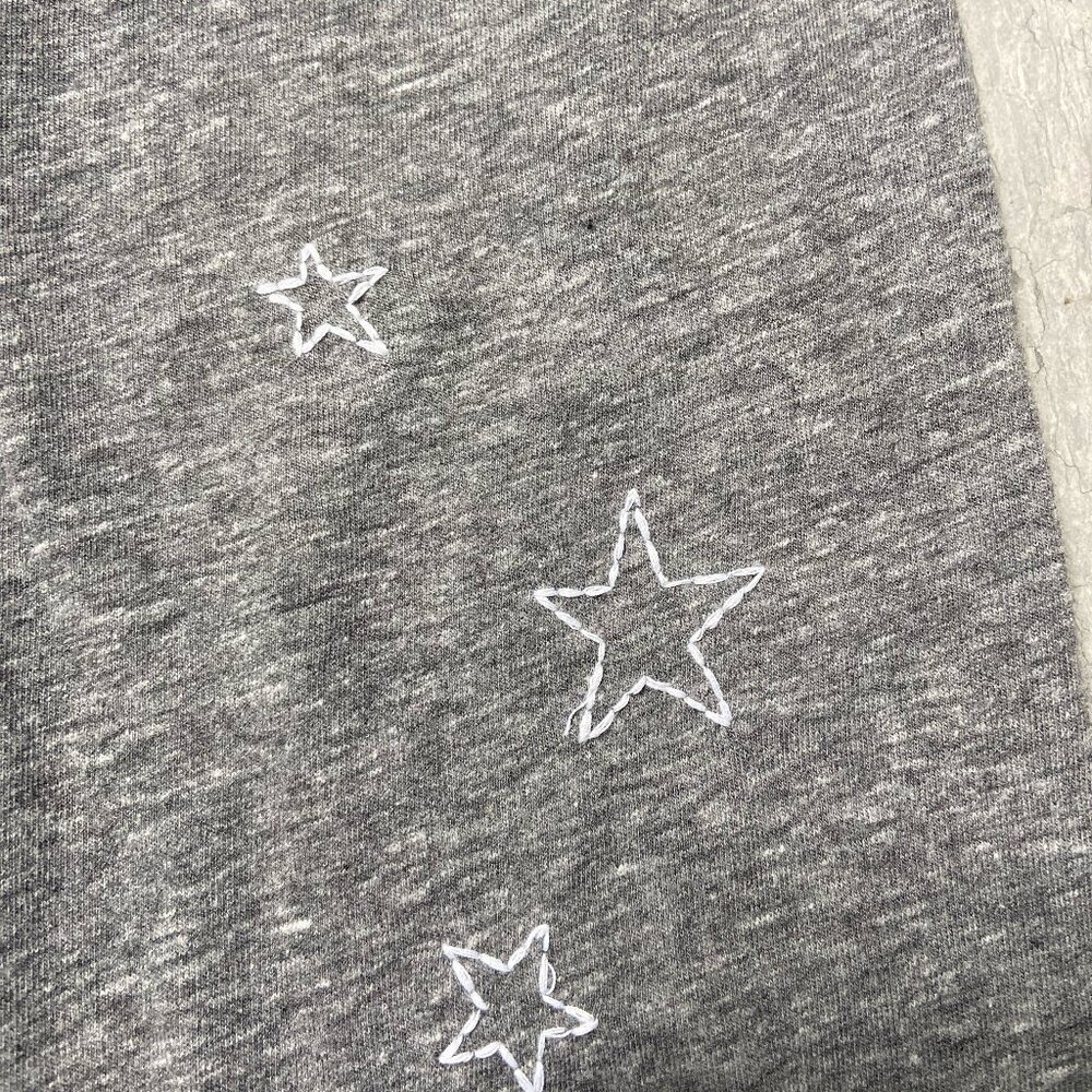 Michael Stars Embroidered Stars Crewneck Short Sleeve T-Shirt Gray One Size - Picture 3 of 9